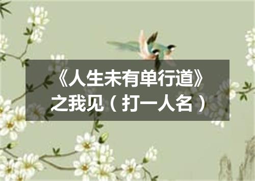 《人生未有单行道》之我见（打一人名）