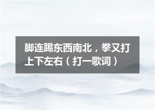 脚连踢东西南北，拳又打上下左右（打一歌词）