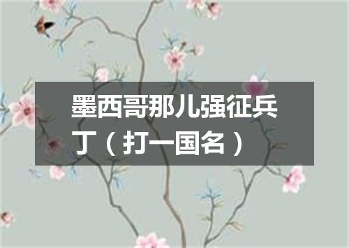墨西哥那儿强征兵丁（打一国名）