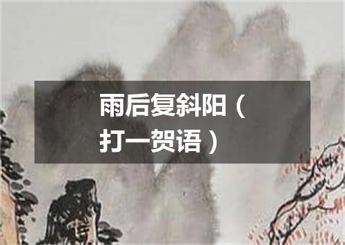 雨后复斜阳（打一贺语）