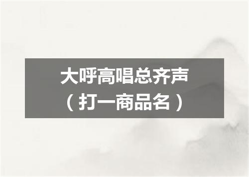 大呼高唱总齐声（打一商品名）