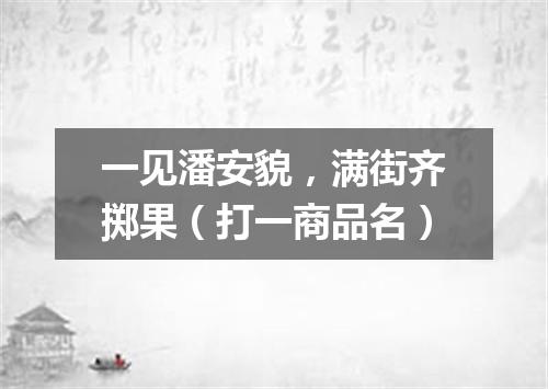 一见潘安貌，满街齐掷果（打一商品名）