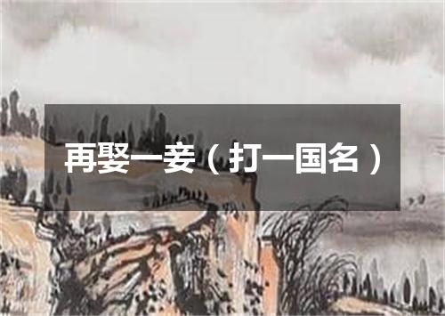 再娶一妾（打一国名）
