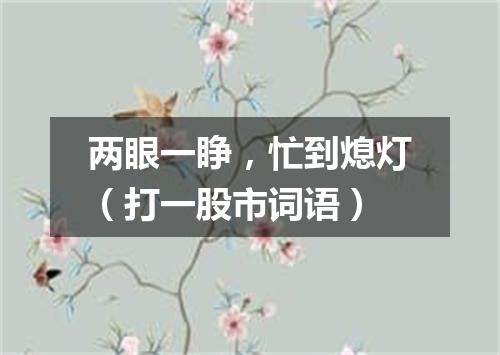 两眼一睁，忙到熄灯（打一股市词语）