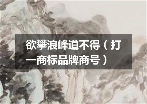 欲攀浪峰道不得（打一商标品牌商号）