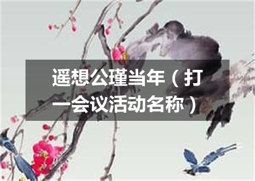 遥想公瑾当年（打一会议活动名称）