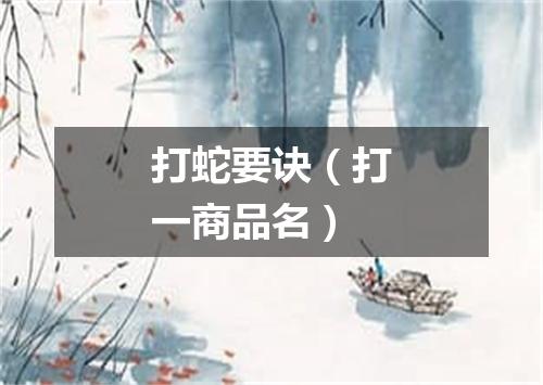 打蛇要诀（打一商品名）
