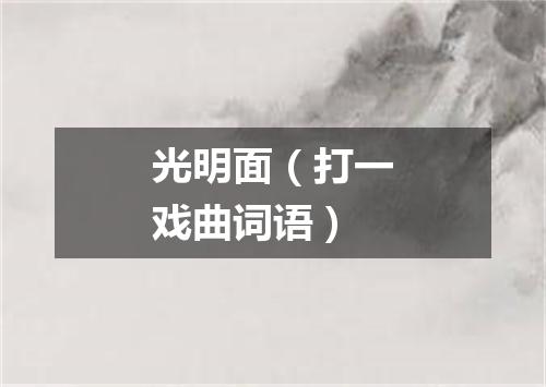 光明面（打一戏曲词语）