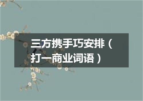 三方携手巧安排（打一商业词语）