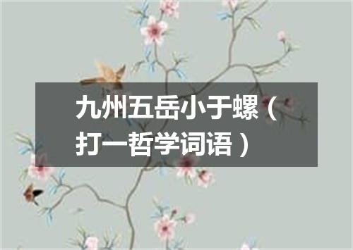 九州五岳小于螺（打一哲学词语）