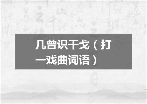 几曾识干戈（打一戏曲词语）
