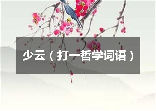 少云（打一哲学词语）
