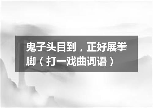 鬼子头目到，正好展拳脚（打一戏曲词语）