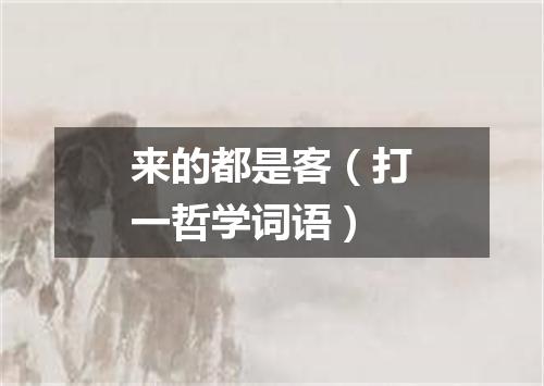来的都是客（打一哲学词语）