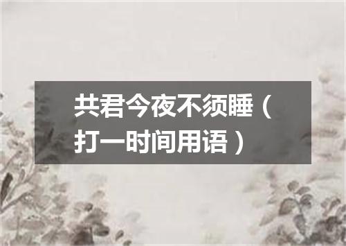 共君今夜不须睡（打一时间用语）
