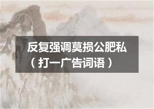 反复强调莫损公肥私（打一广告词语）