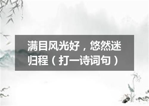满目风光好，悠然迷归程（打一诗词句）
