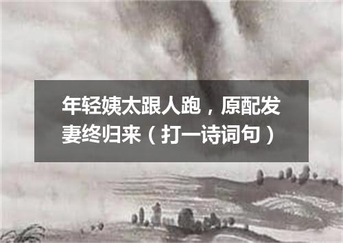年轻姨太跟人跑，原配发妻终归来（打一诗词句）