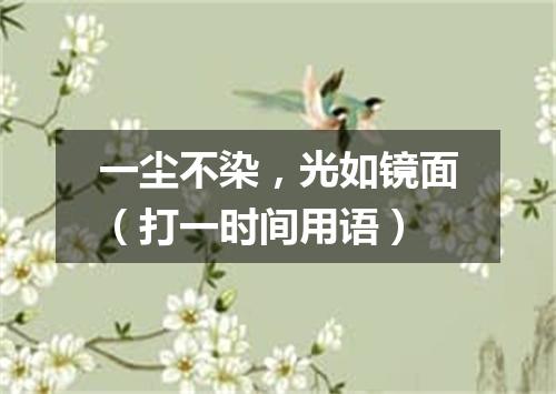 一尘不染，光如镜面（打一时间用语）