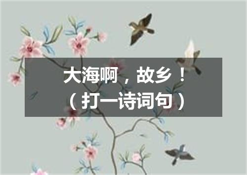 大海啊，故乡！（打一诗词句）