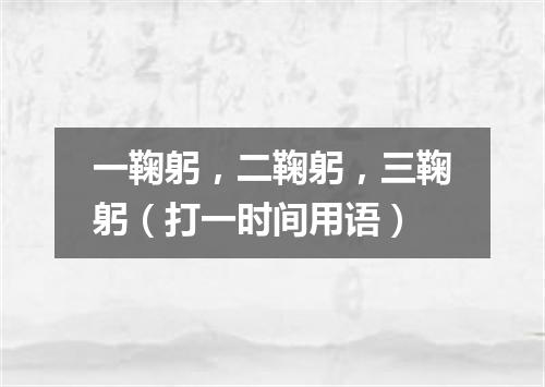 一鞠躬，二鞠躬，三鞠躬（打一时间用语）