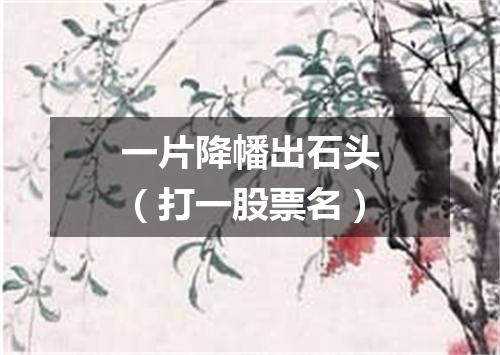 一片降幡出石头（打一股票名）