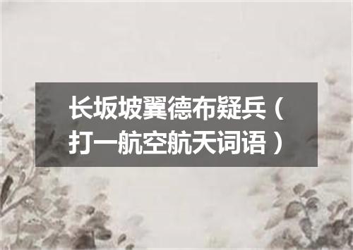 长坂坡翼德布疑兵（打一航空航天词语）