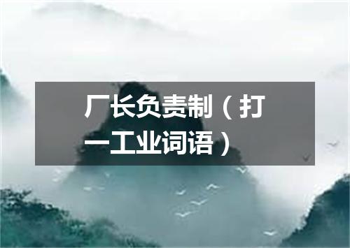 厂长负责制（打一工业词语）