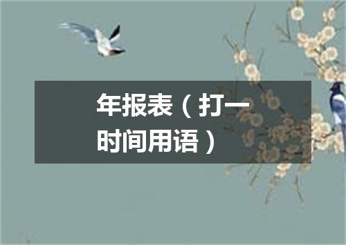 年报表（打一时间用语）