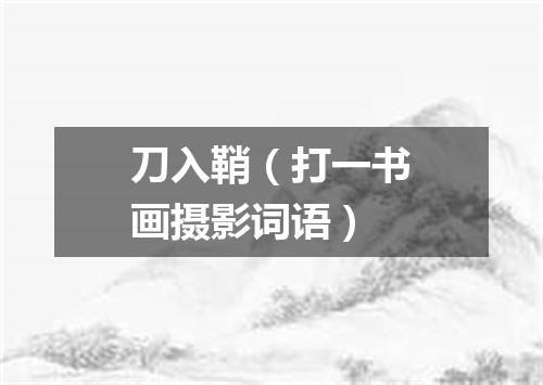 刀入鞘（打一书画摄影词语）