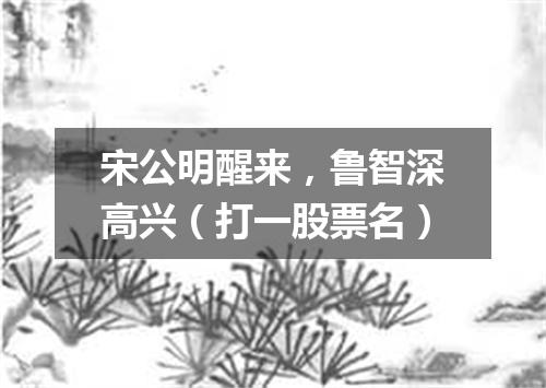 宋公明醒来，鲁智深高兴（打一股票名）