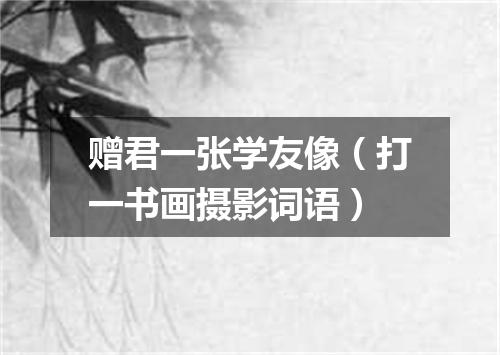 赠君一张学友像（打一书画摄影词语）