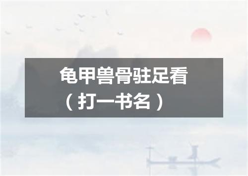龟甲兽骨驻足看（打一书名）
