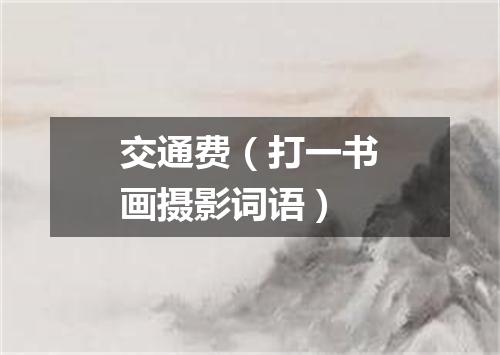 交通费（打一书画摄影词语）