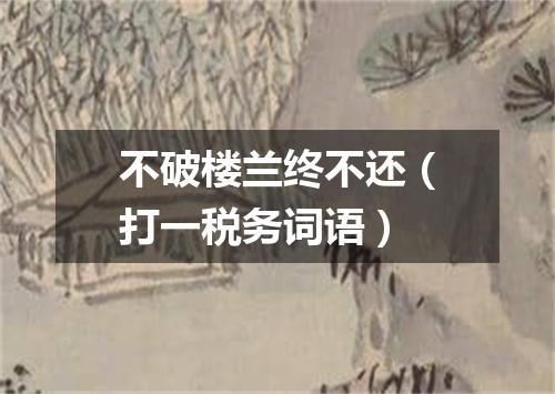 不破楼兰终不还（打一税务词语）