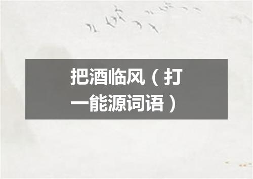 把酒临风（打一能源词语）