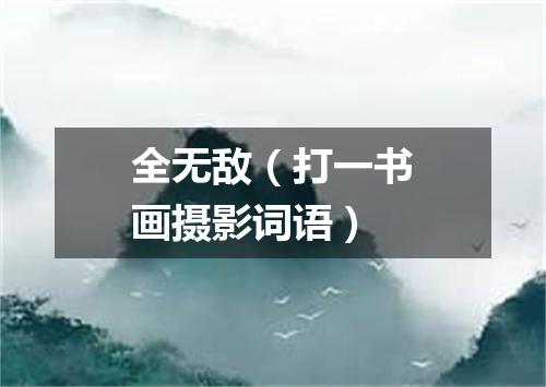 全无敌（打一书画摄影词语）