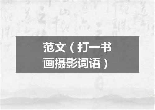 范文（打一书画摄影词语）