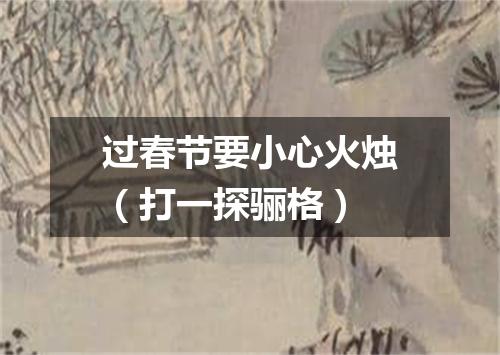 过春节要小心火烛（打一探骊格）