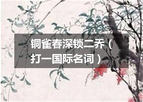 铜雀春深锁二乔（打一国际名词）