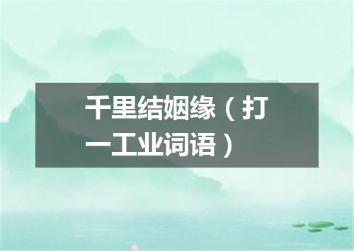 千里结姻缘（打一工业词语）