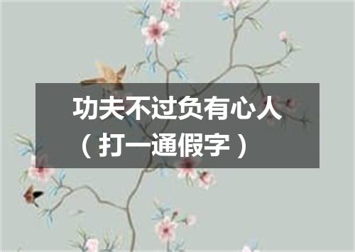 功夫不过负有心人（打一通假字）