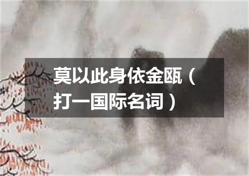 莫以此身依金瓯（打一国际名词）