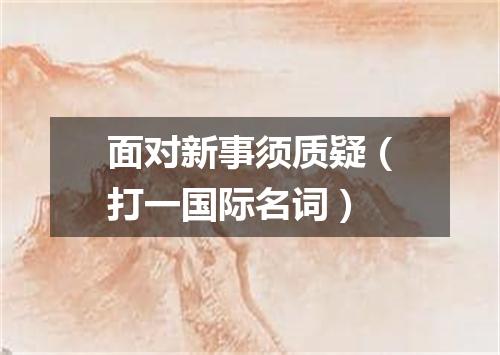 面对新事须质疑（打一国际名词）