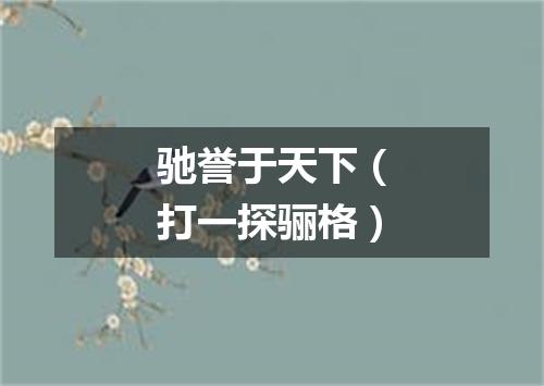 驰誉于天下（打一探骊格）