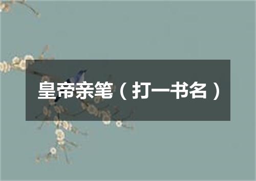 皇帝亲笔（打一书名）