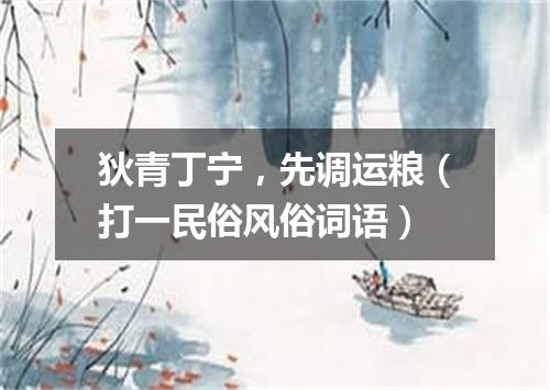 狄青丁宁，先调运粮（打一民俗风俗词语）