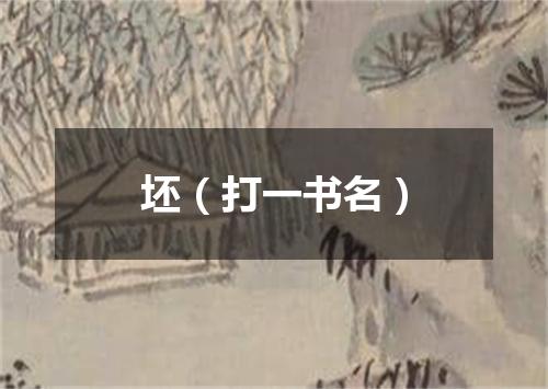 坯（打一书名）
