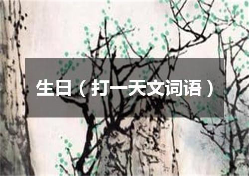 生日（打一天文词语）