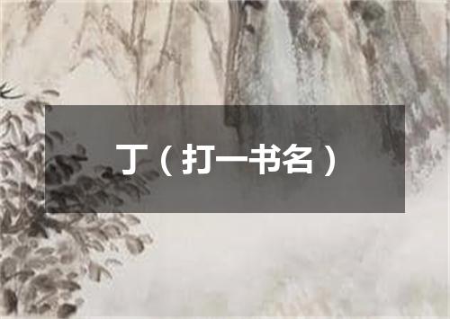丁（打一书名）